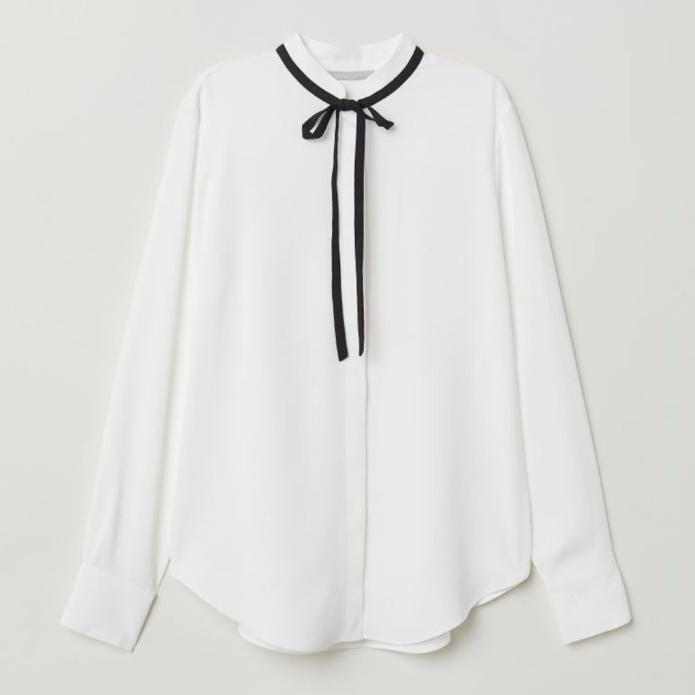 H&M "White Crepe Blouse" Size 0